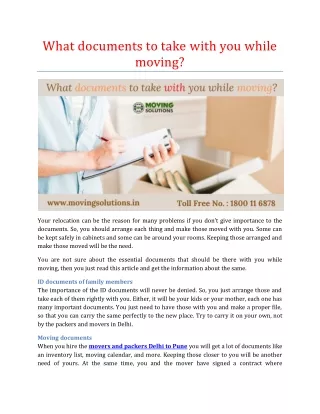 what documents to take with you while moving