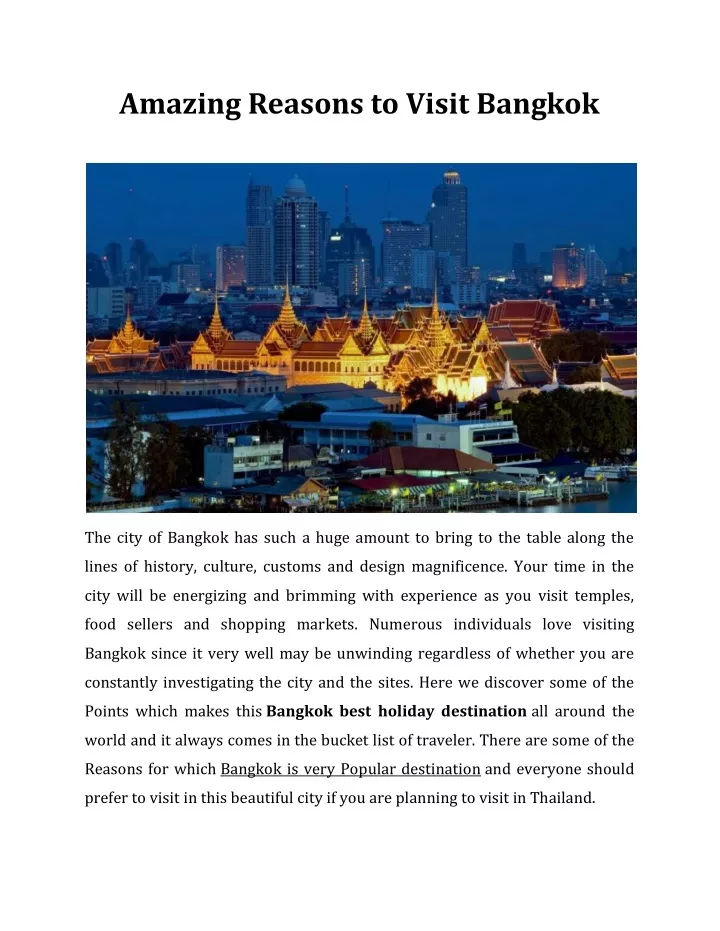 amazing reasons to visit bangkok