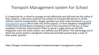 transport management system for school