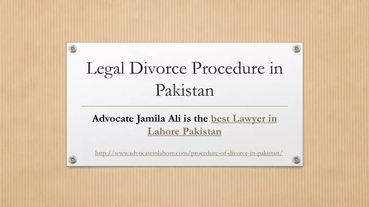 legal divorce procedure in pakistan