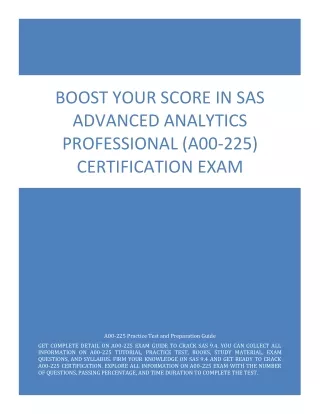 boost your score in sas advanced analytics