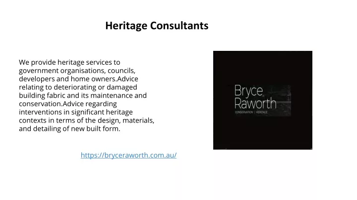heritage consultants