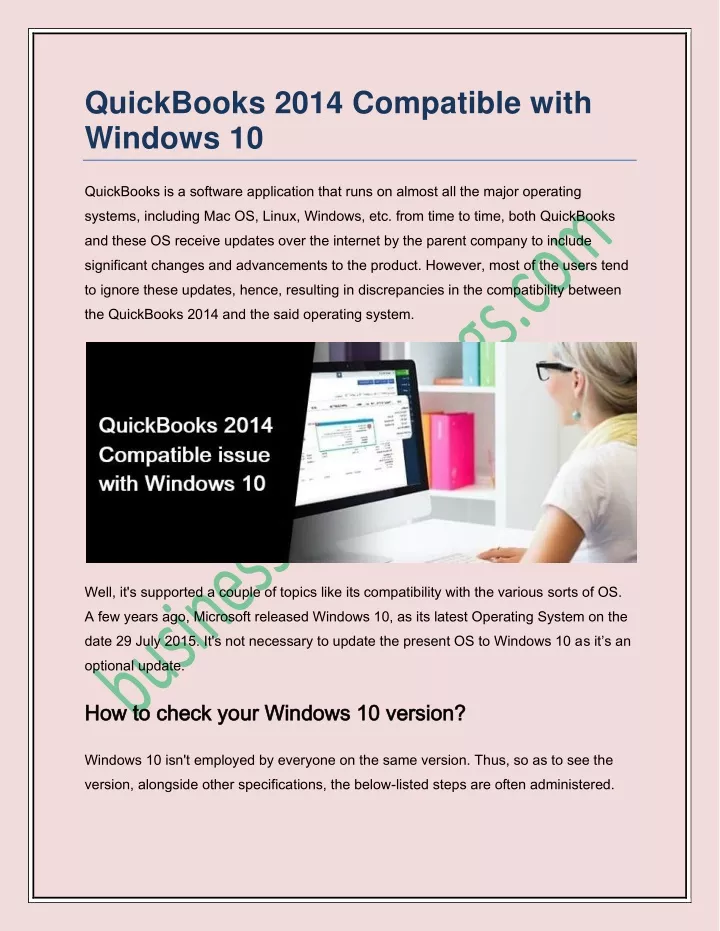 quickbooks 2014 compatible with windows 10