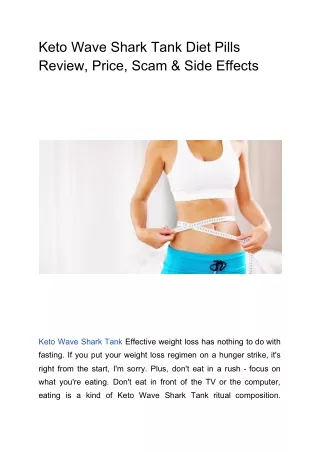 Keto Wave Shark Tank Diet Pills Review, Price, Scam & Side Effects