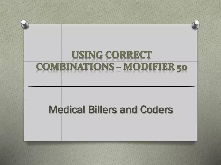 using correct combinations modifier 50