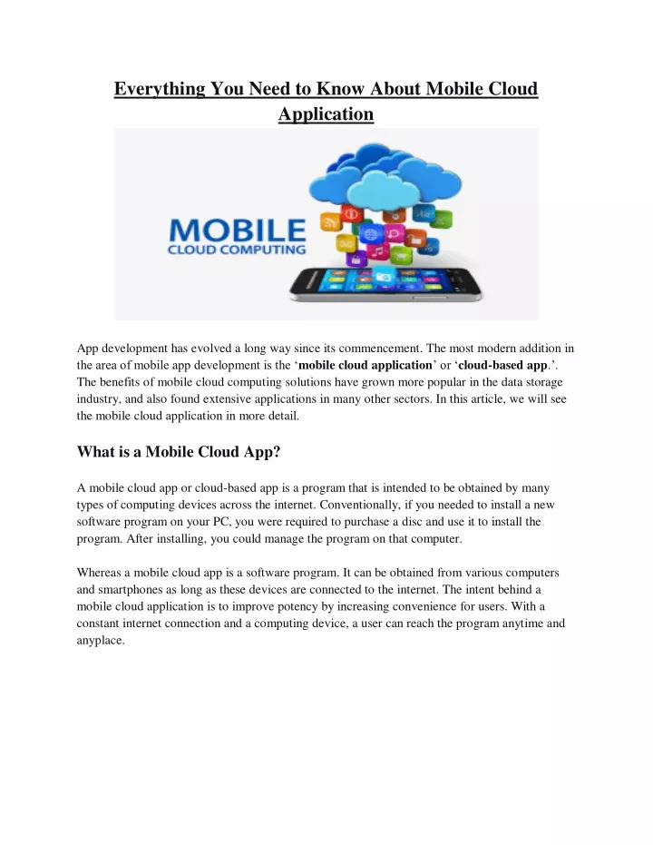 everything you need to know about mobile cloud