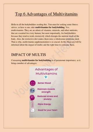 Top 6 Advantages of Multivitamins