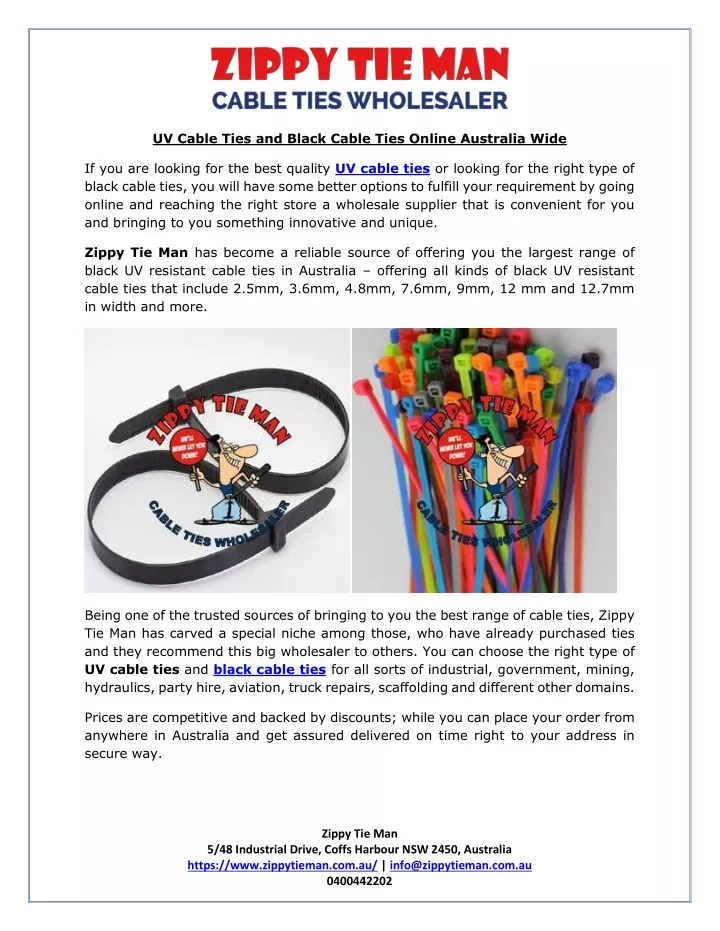uv cable ties and black cable ties online