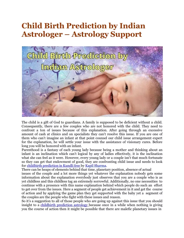 child birth prediction by indian astrologer astrology support