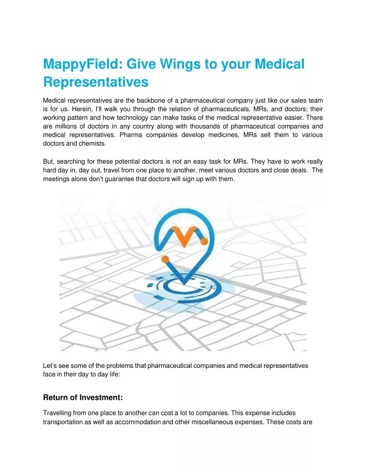 mappyfield give wings to your medical representatives