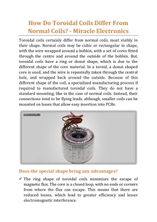 how do toroidal coils differ from normal coils