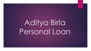 aditya birla personal loan