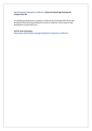 app development companies in california iphone