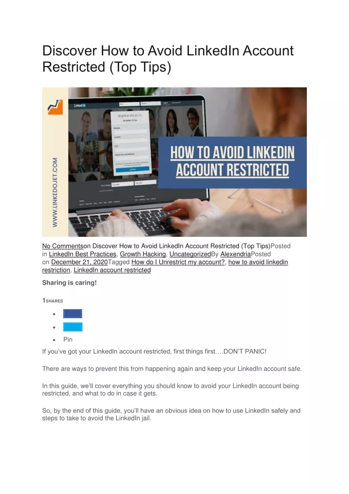 discover how to avoid linkedin account restricted