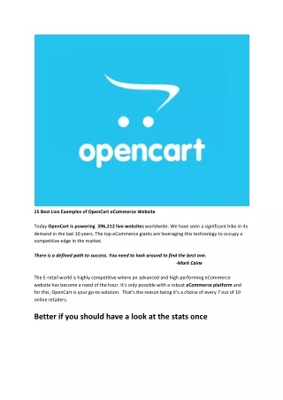 15 best live examples of opencart ecommerce