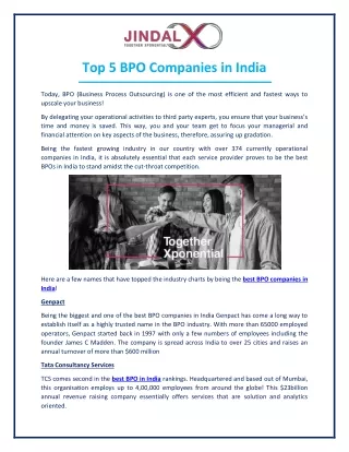 Find best BPO companies in India
