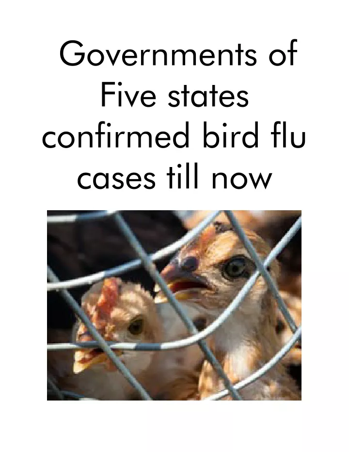 governments of five states confirmed bird