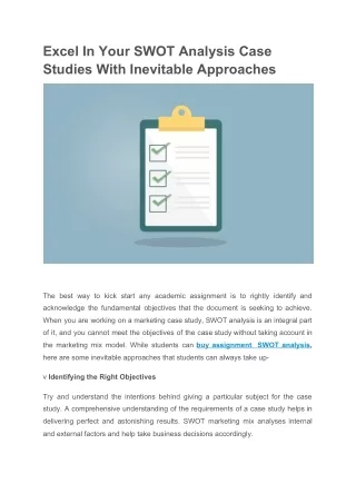 excel in your swot analysis case studies with