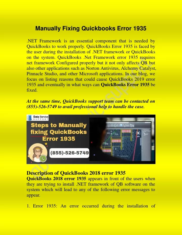 manually fixing quickbooks error 1935