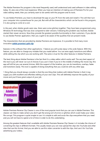 the adobe premiere pro program is the most