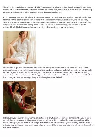 10 Things Most People Don't Know About long silk robe