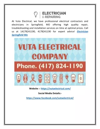 at vuta electrical we have professional