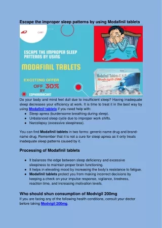 escape the improper sleep patterns by using