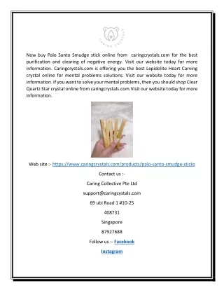 now buy palo santo smudge stick online from