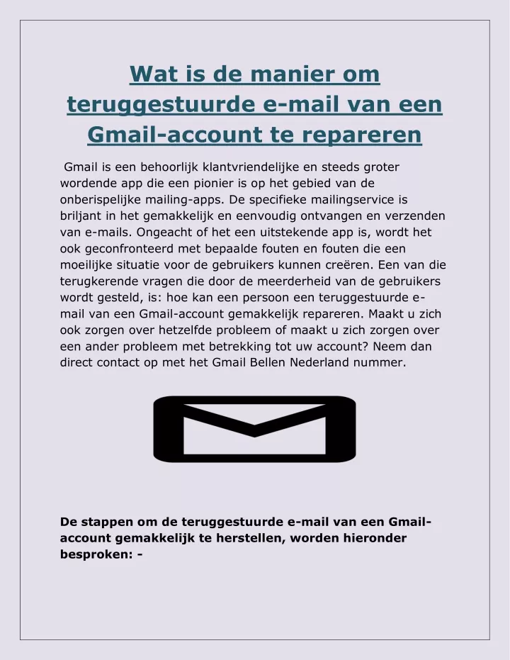 wat is de manier om teruggestuurde e mail