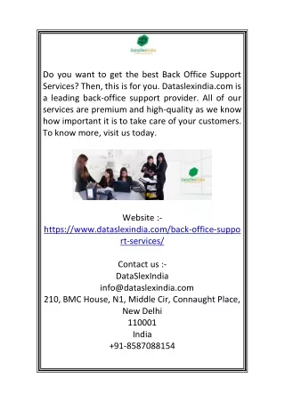 do you want to get the best back office support