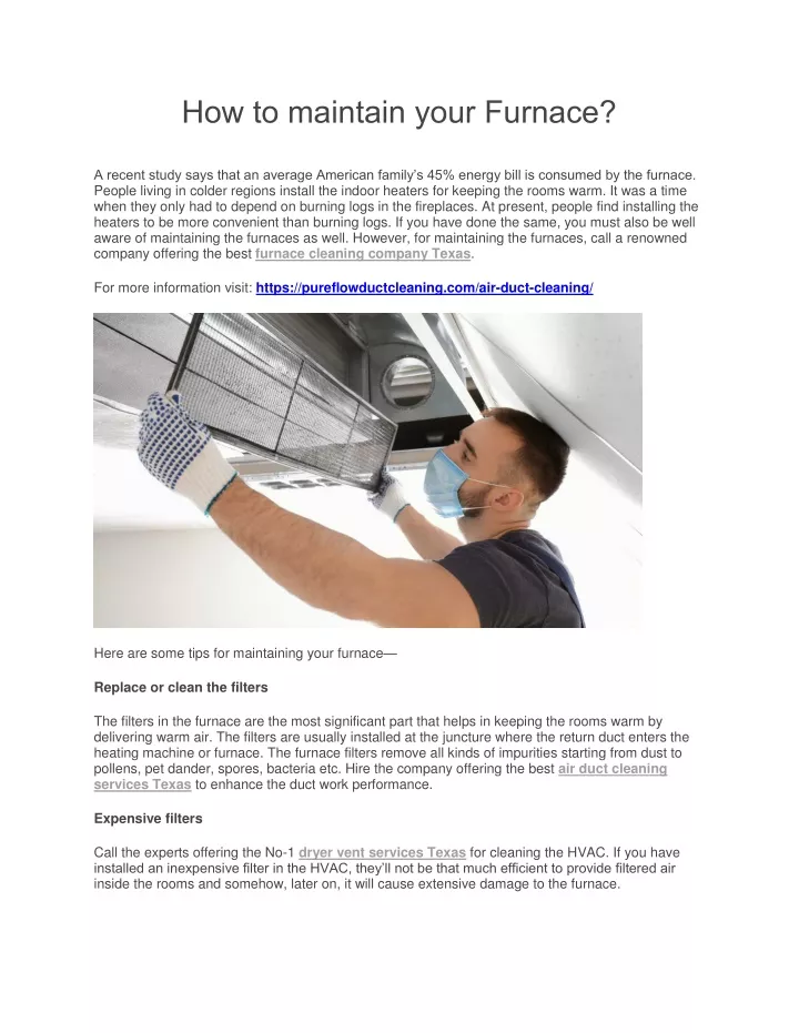 how to maintain your furnace