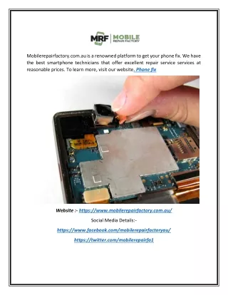mobilerepairfactory com au is a renowned platform