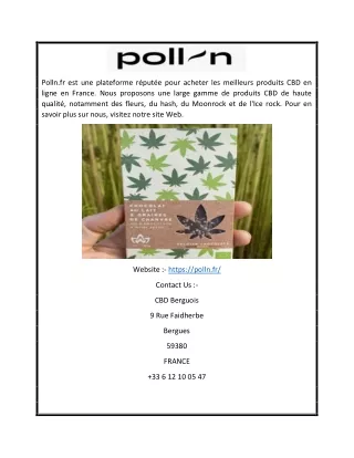 Produits CBD en ligne | Polln.fr