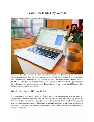 learn how to seo my website