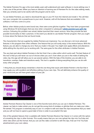 the adobe premiere pro app is the most widely