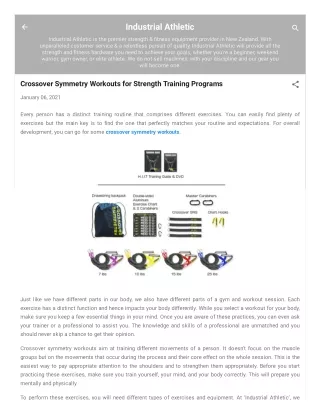 Crossover Symmetry Workouts for Strength Training Programs