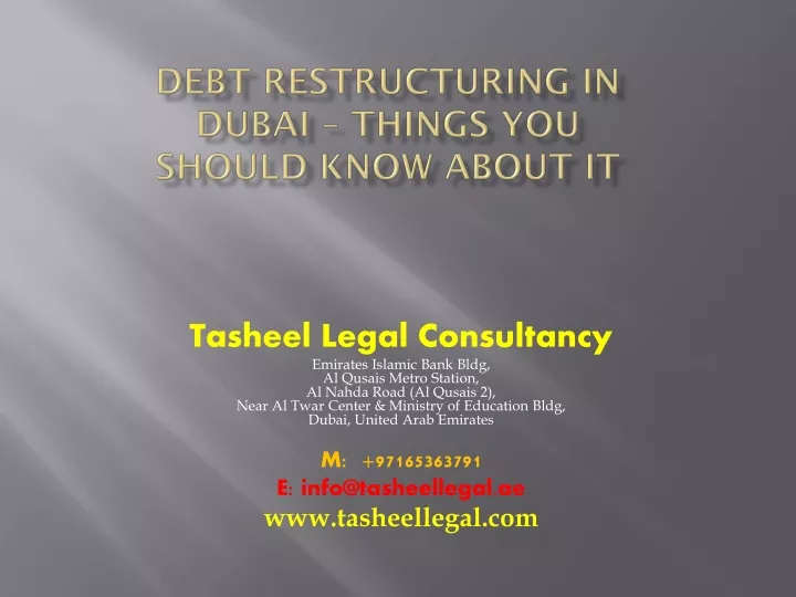 debt restructuring in dubai things you should know about it