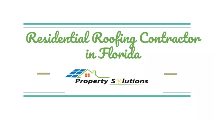 residential roofing contractor in florida