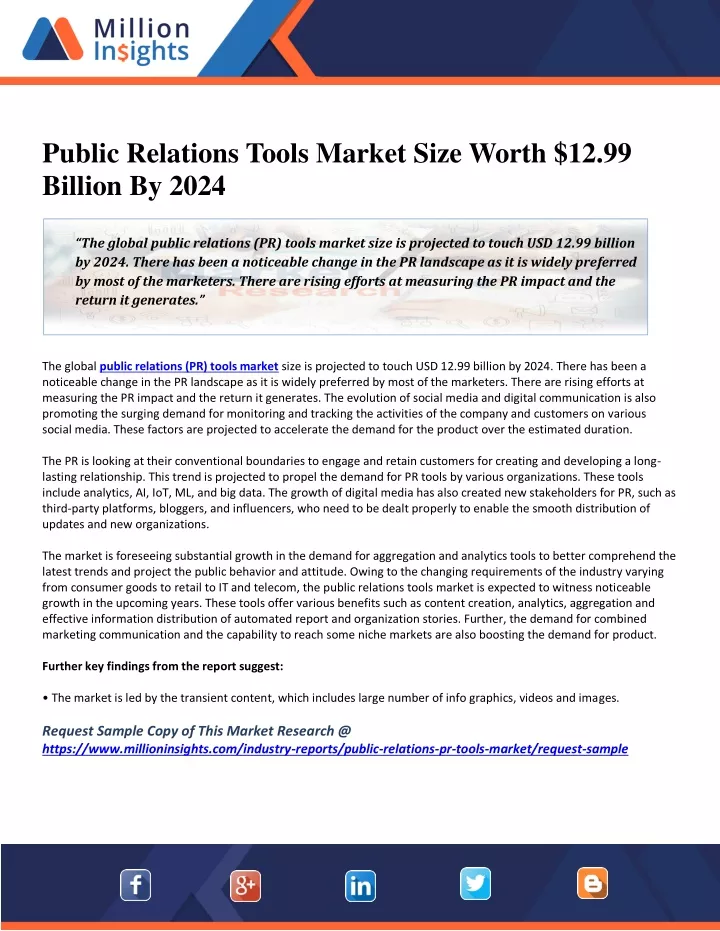 public relations tools market size worth