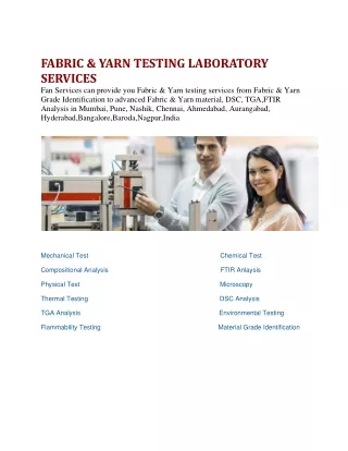 Fabric Testing Lab,Identification,Strength Testing Mumbai, Pune, Nashik, India