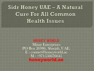 Sidr Honey UAE – A Natural Cure For All Common Health Issues