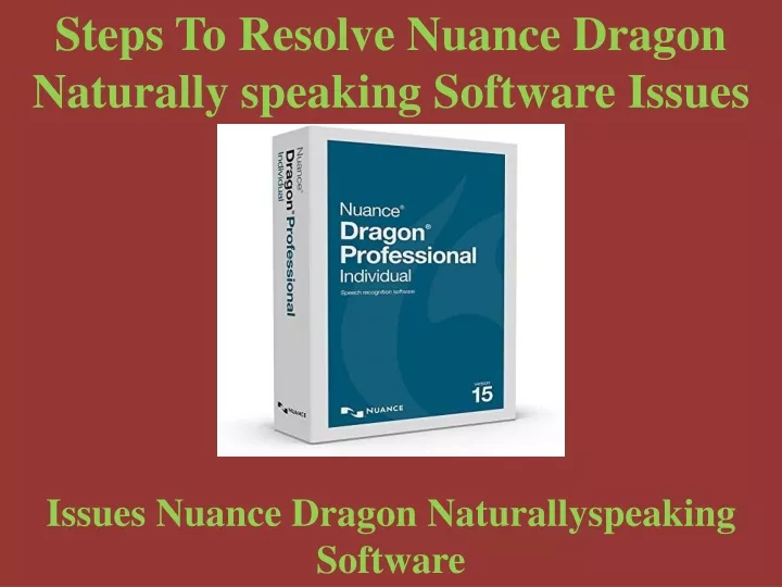 steps to resolve nuance dragon naturally speaking