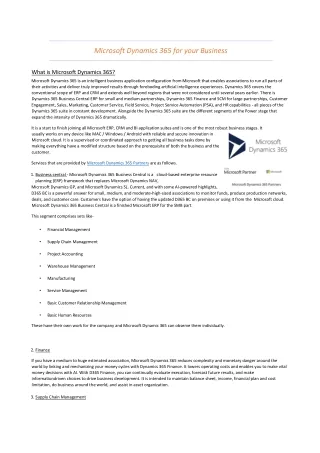 microsoft dynamics 365 for your business