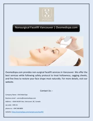 nonsurgical facelift vancouver ovomedispa com