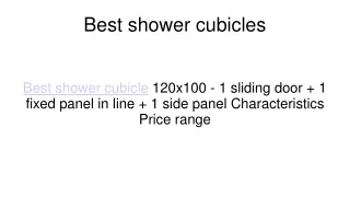 Best shower cubicles Manufacturer