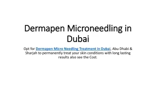 dermapen microneedling in dubai