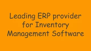 leading erp provider for inventory management