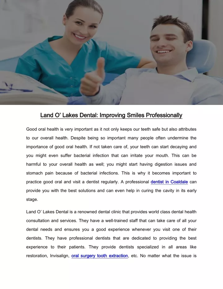 land o land o lakes dental improving smiles