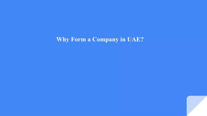 why form a company in uae