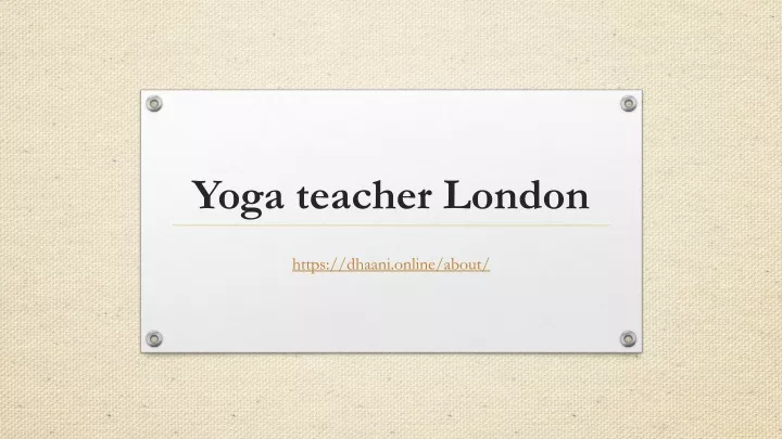 yoga teacher london